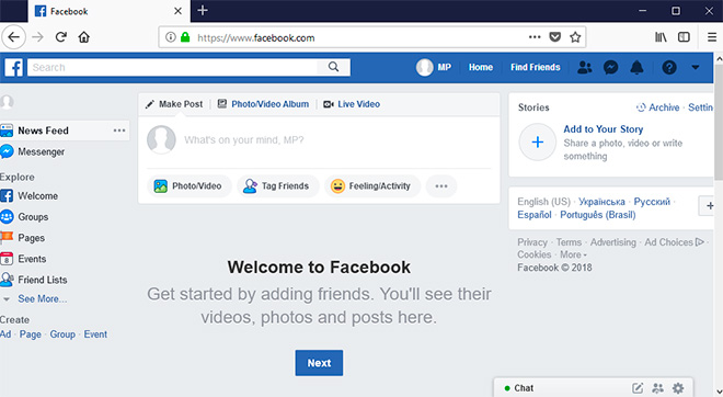 facebook account setup