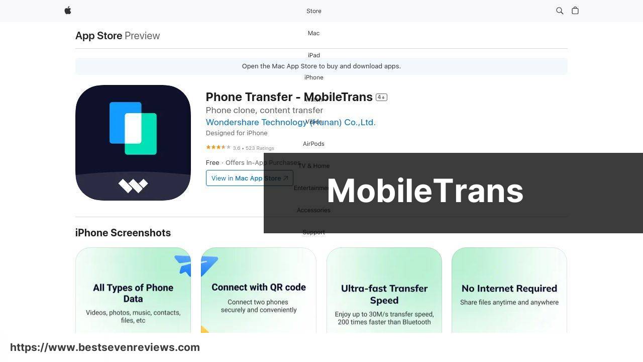 https://apps.apple.com/us/app/phone-transfer-mobiletrans/id1545867834 screenshot