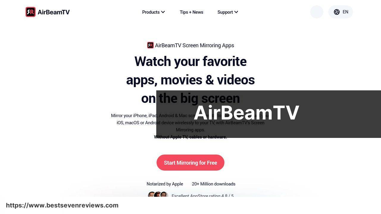 https://www.airbeam.tv/ screenshot